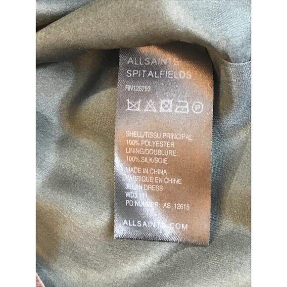 All Saints Spitalfields Gathered One Shoulder Party Dress 6 Iridescent - Picture 7 of 8